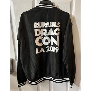 XL Rupauls Drag Con NYC 2019 Black VIP Bomber Varsity Jacket Drag Queen Race #2